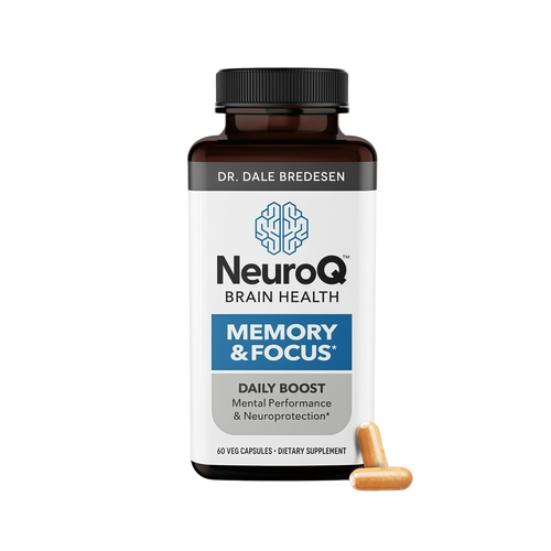 NeuroQ Memory & Focus | Formulated by Neurologist Dr. Dale Bredesen | Addresses All 4 Causes of Cognitive Decline | Ginkgo Biloba, Phosphatidylserine, Gotu Kola, Coffee Fruit, Turmeric & Propolis